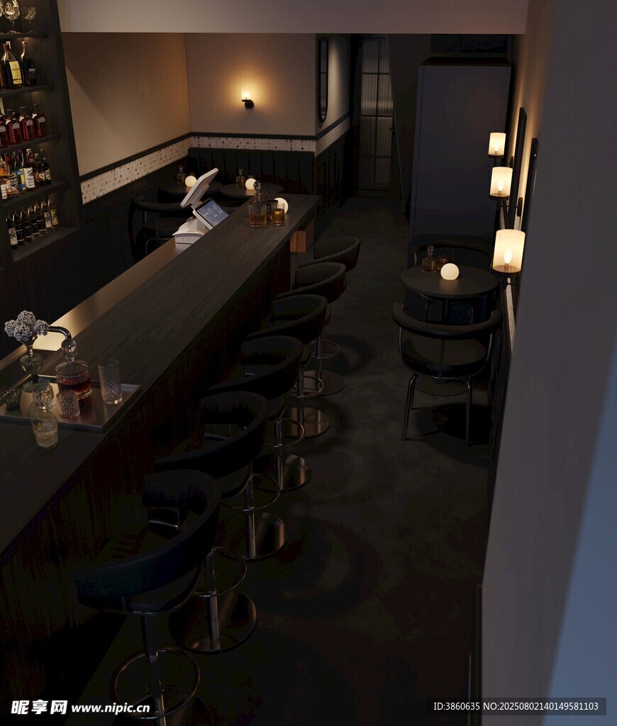 温馨酒吧室内场景