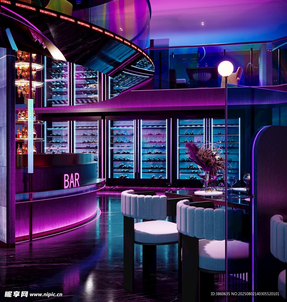 炫酷酒吧室内场景