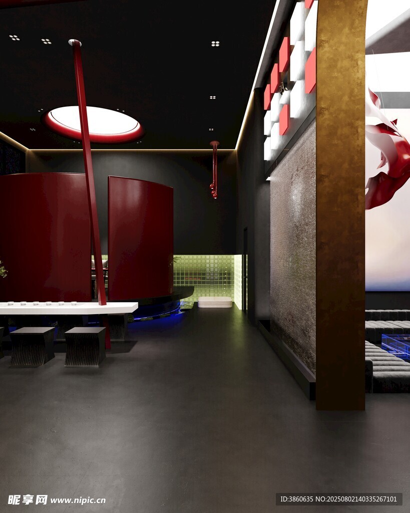 现代风室内走廊场景