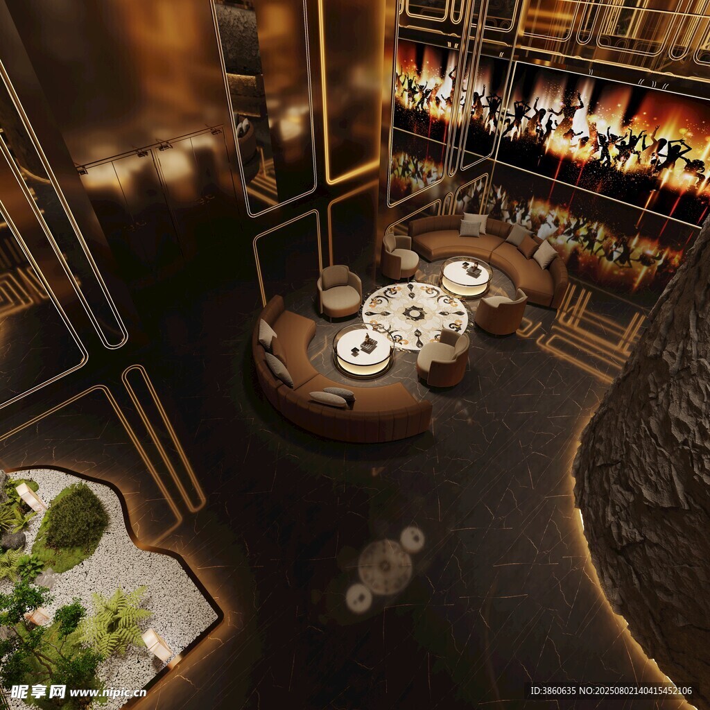 现代风格奢华餐厅室内一角