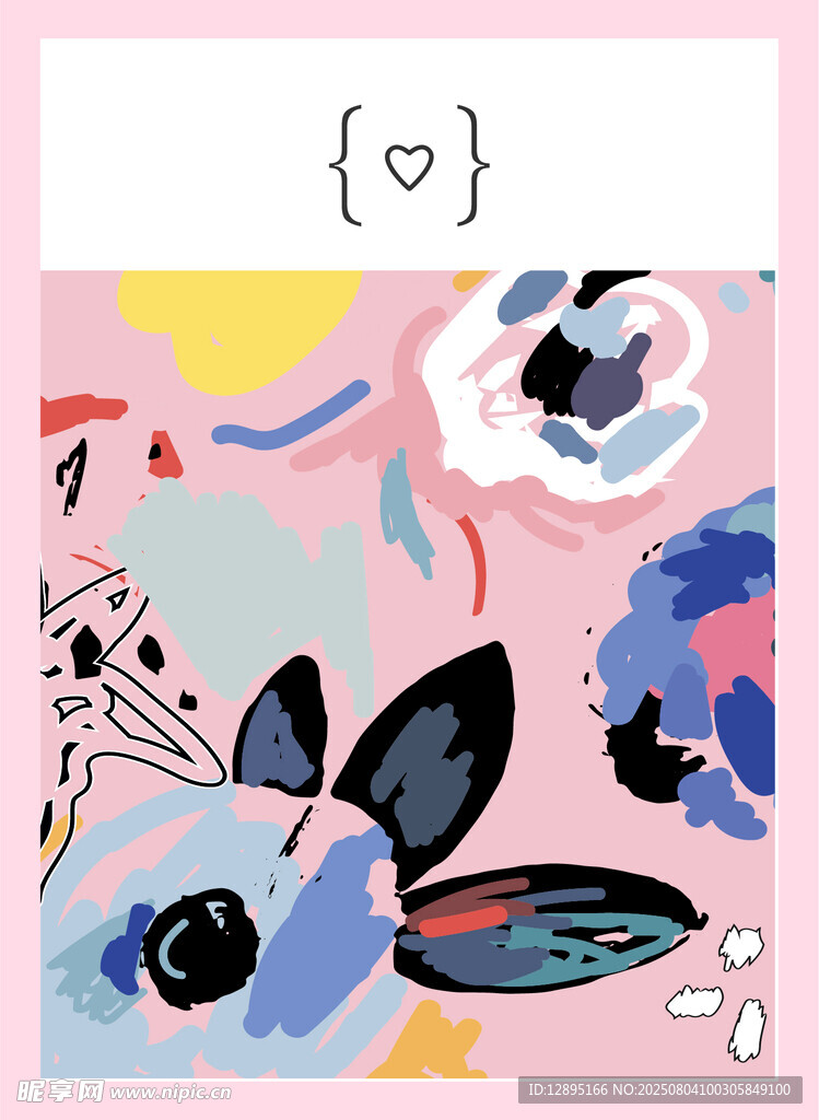 多彩花卉抽象图案背景