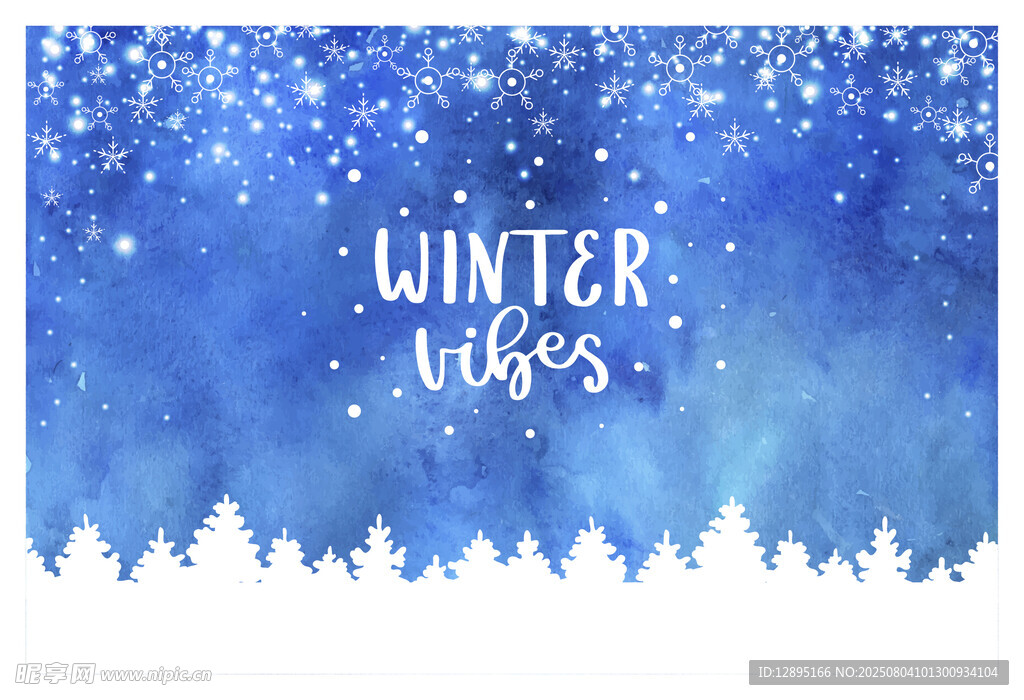 冬日雪景森林背景图