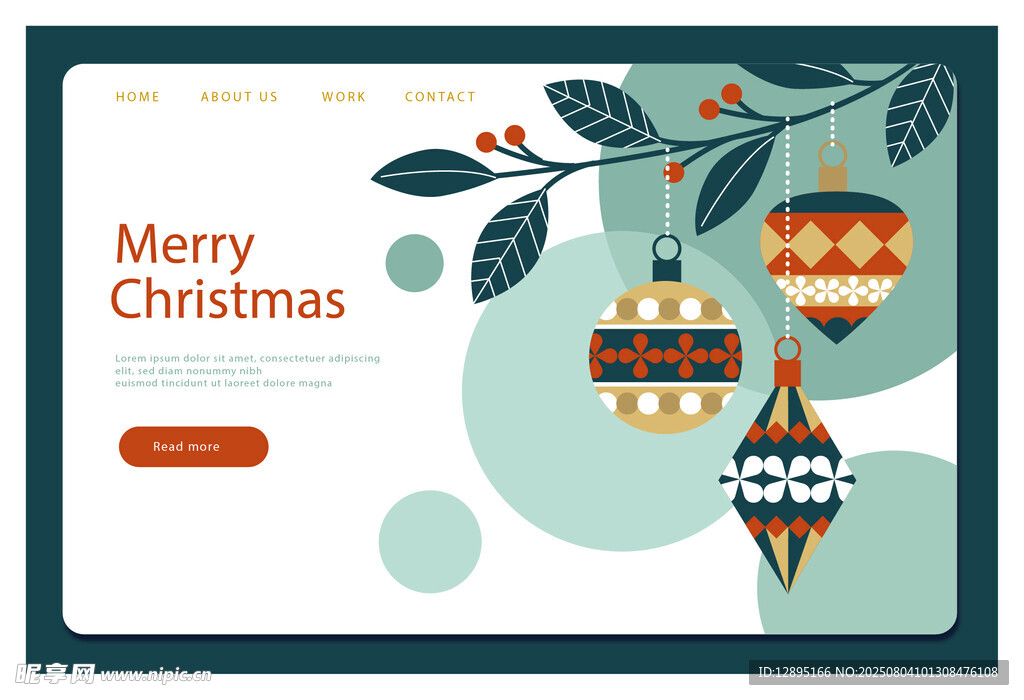 圣诞节日装饰网页设计图
