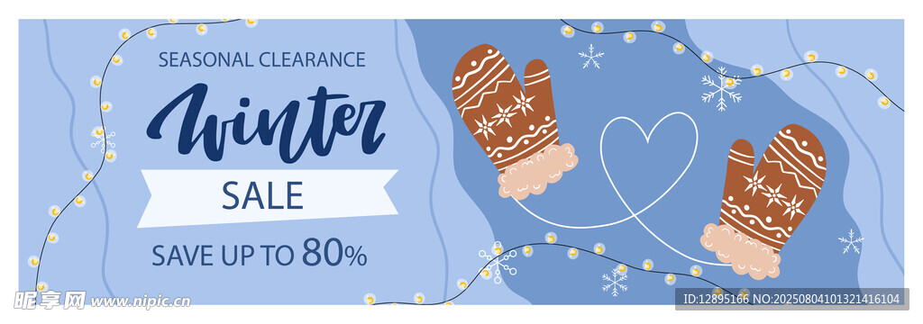冬季手套促销海报