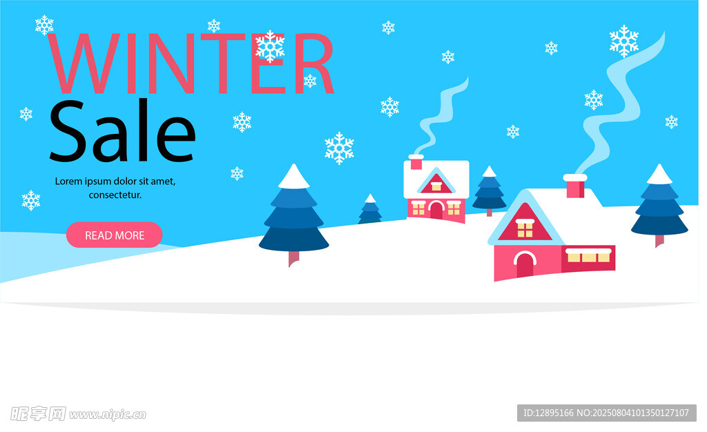 冬季促销雪景主题广告图