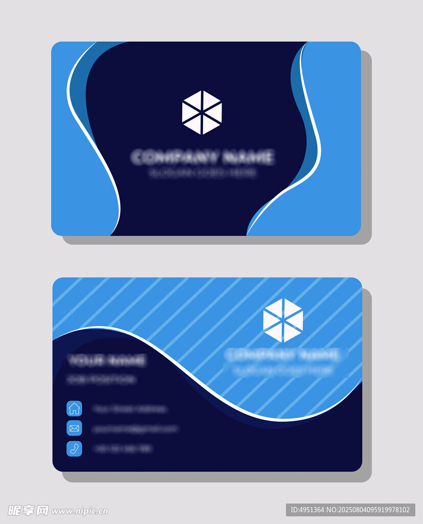 蓝黑渐变商务名片设计