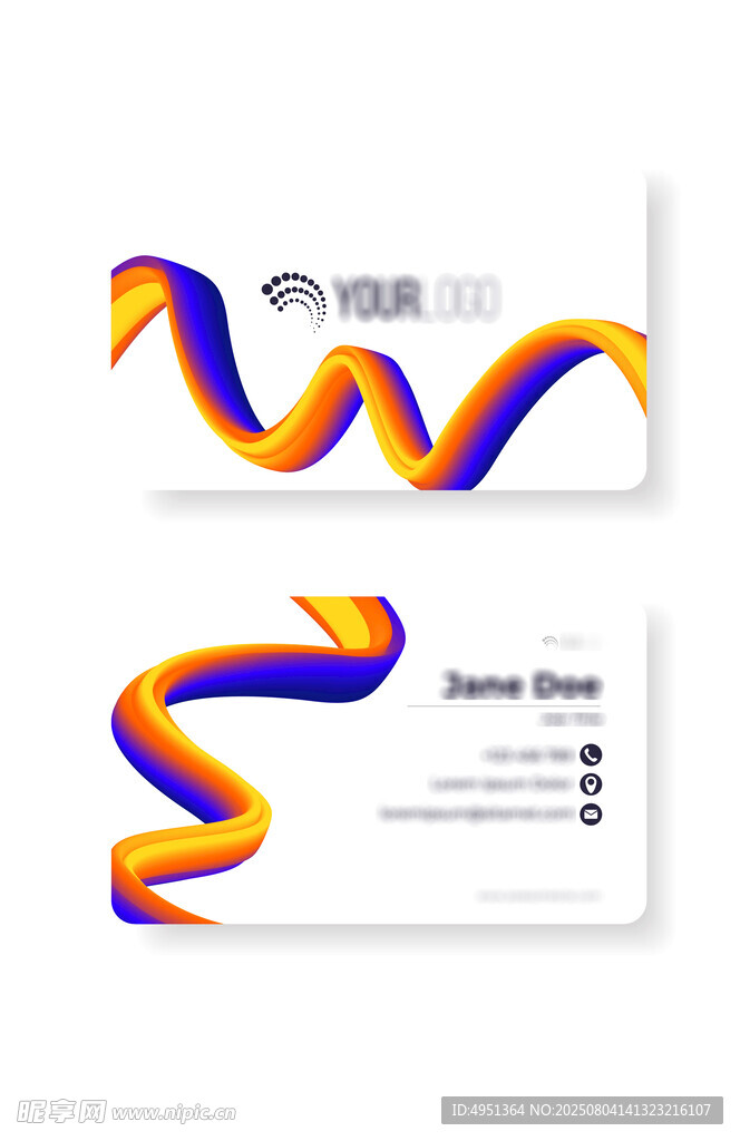 多彩螺旋装饰名片设计