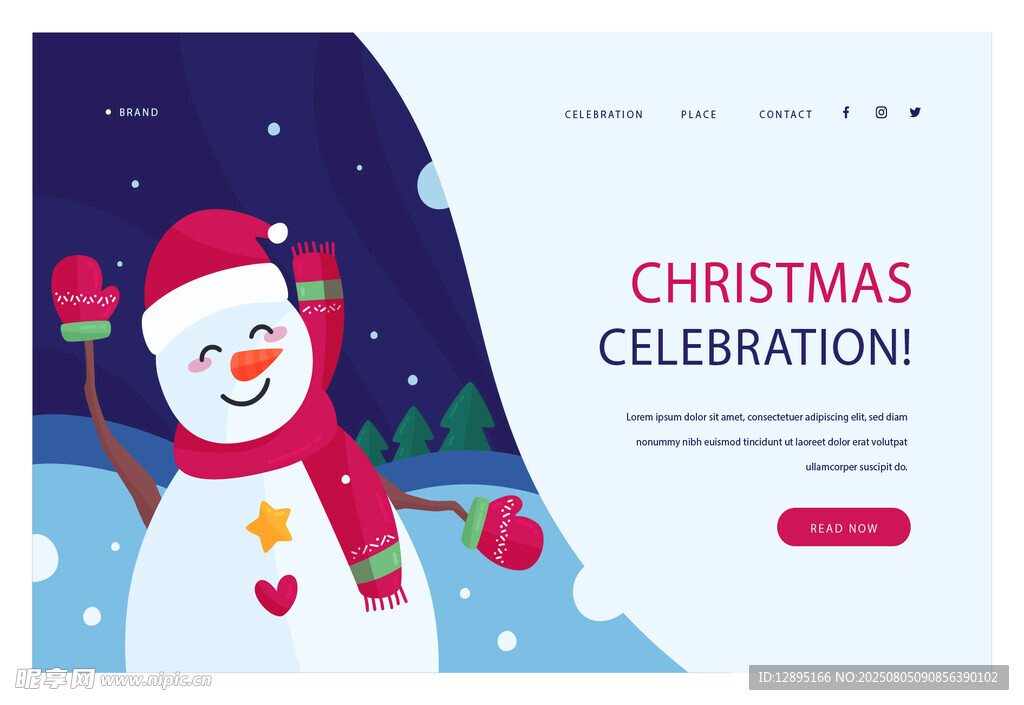 圣诞雪人网页设计界面