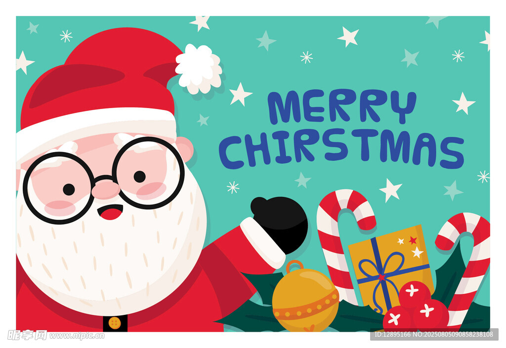 圣诞老人贺圣诞欢乐画面