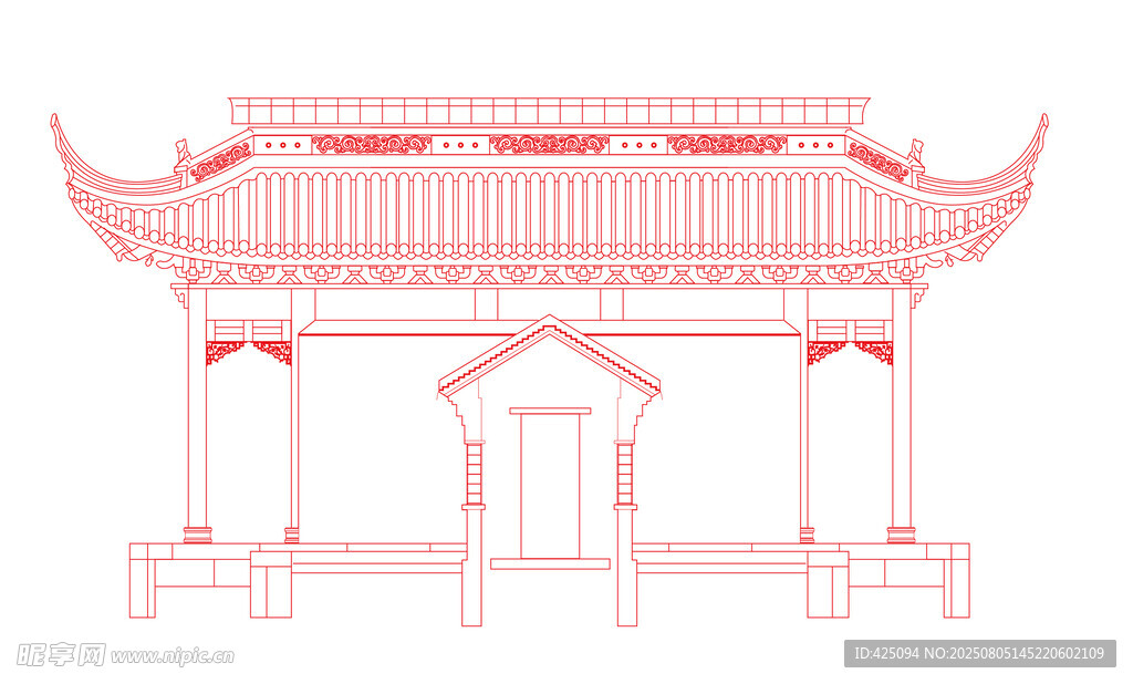 中国古建筑 矢量图形
