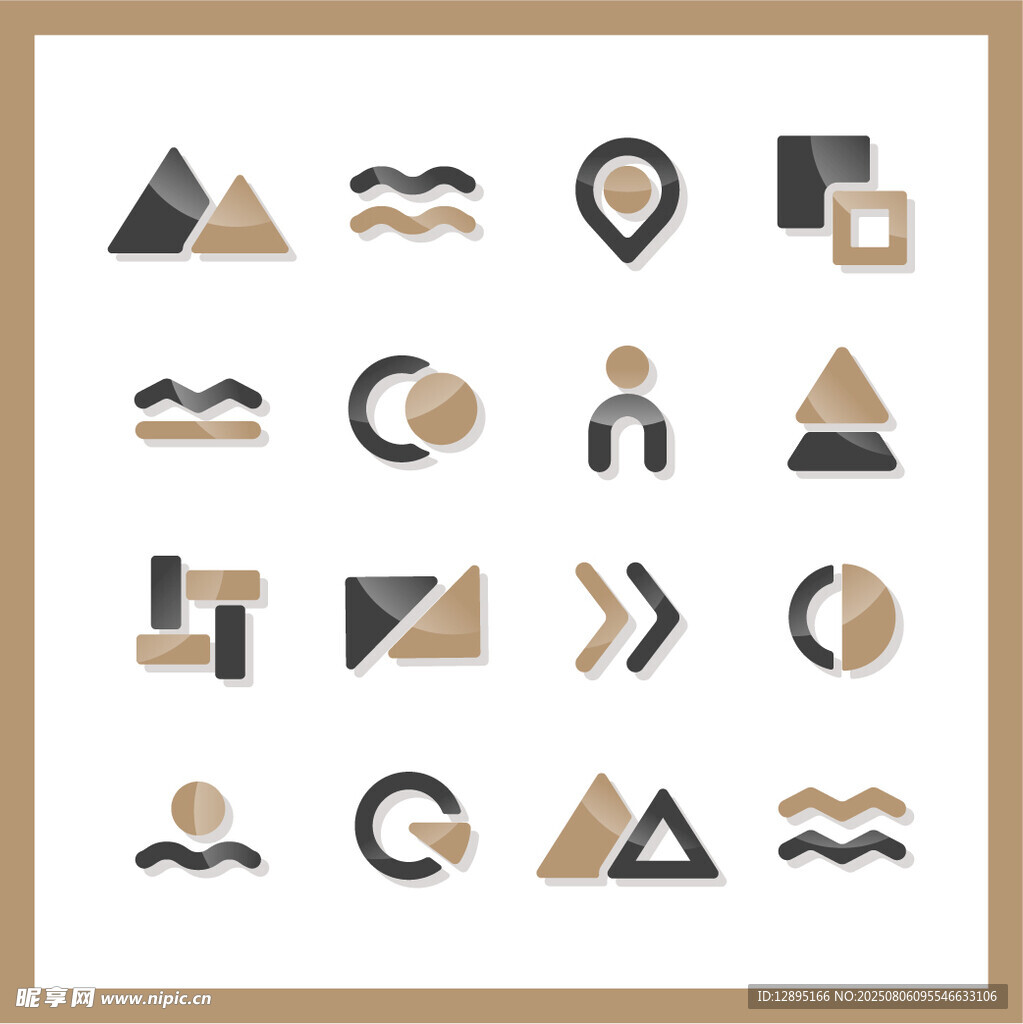 几何风格简约图标集合