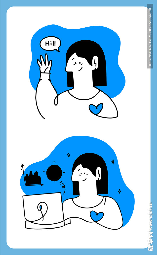 女性日常科技活动场景