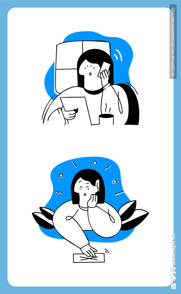 卡通人物手势动作插画