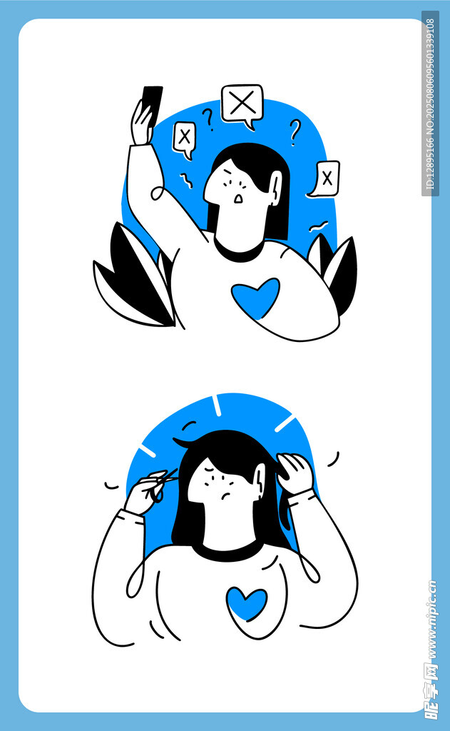 可爱卡通女孩手势动作图