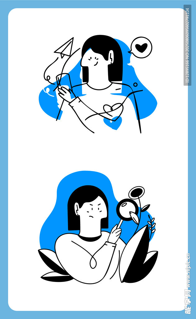 母亲育儿瞬间插画