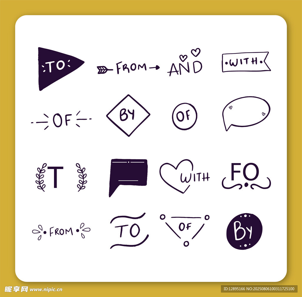 手绘简约社交媒体图标集合