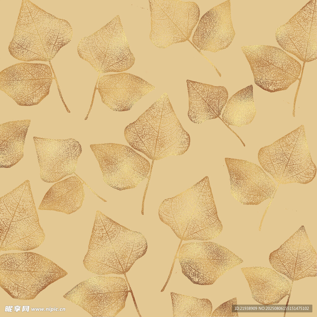 金黄银杏叶无缝背景图案