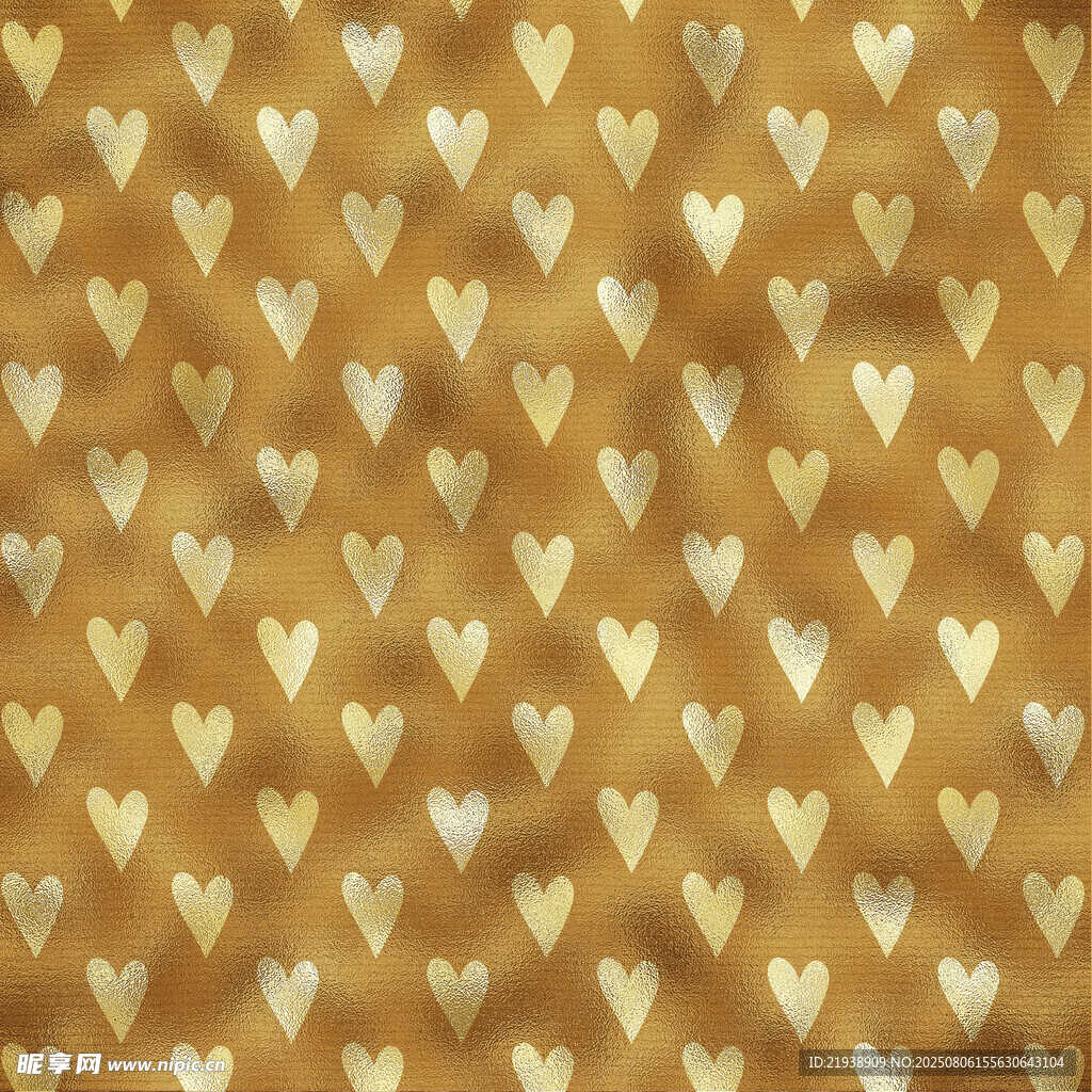 金色心形图案背景纹理