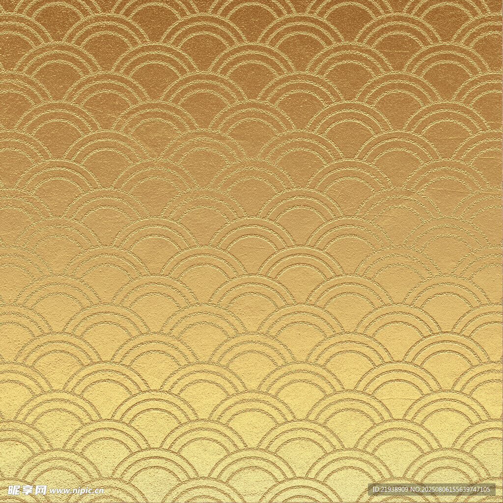 金色波浪纹中式背景图案