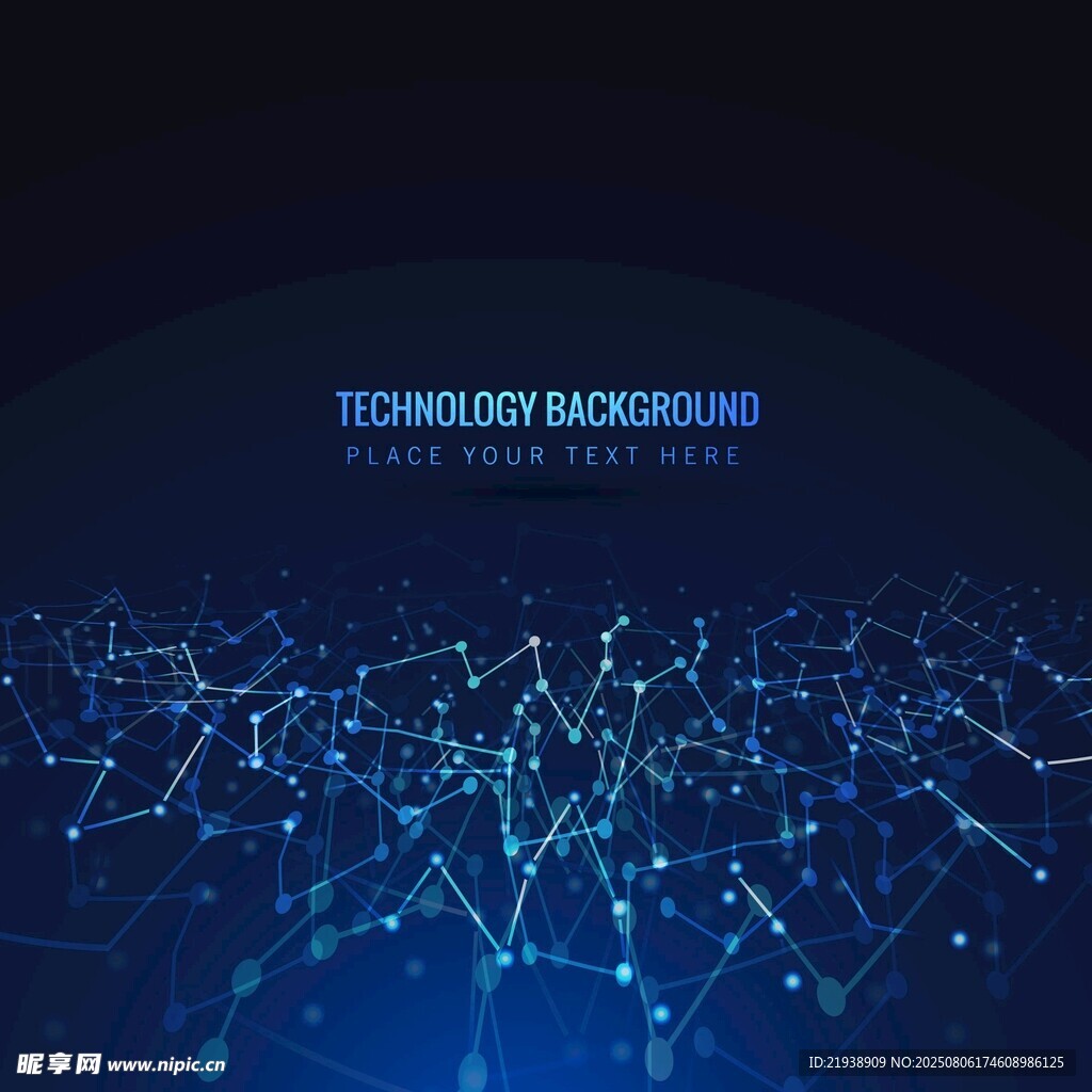 科技感蓝色数据网络背景图