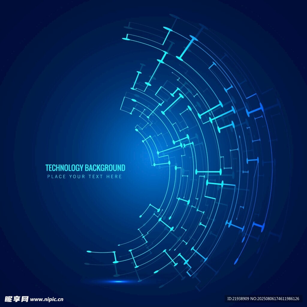 科技感蓝色数据流动背景图