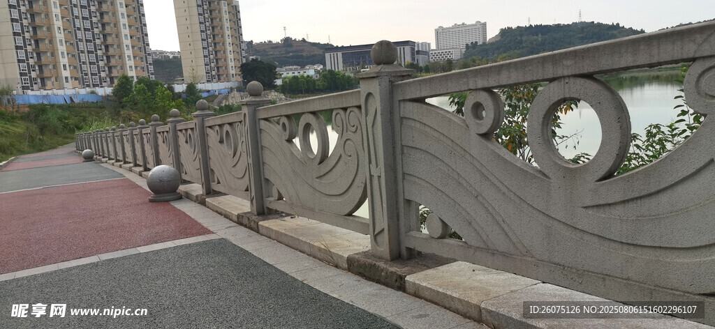 江边特色石雕护栏景观