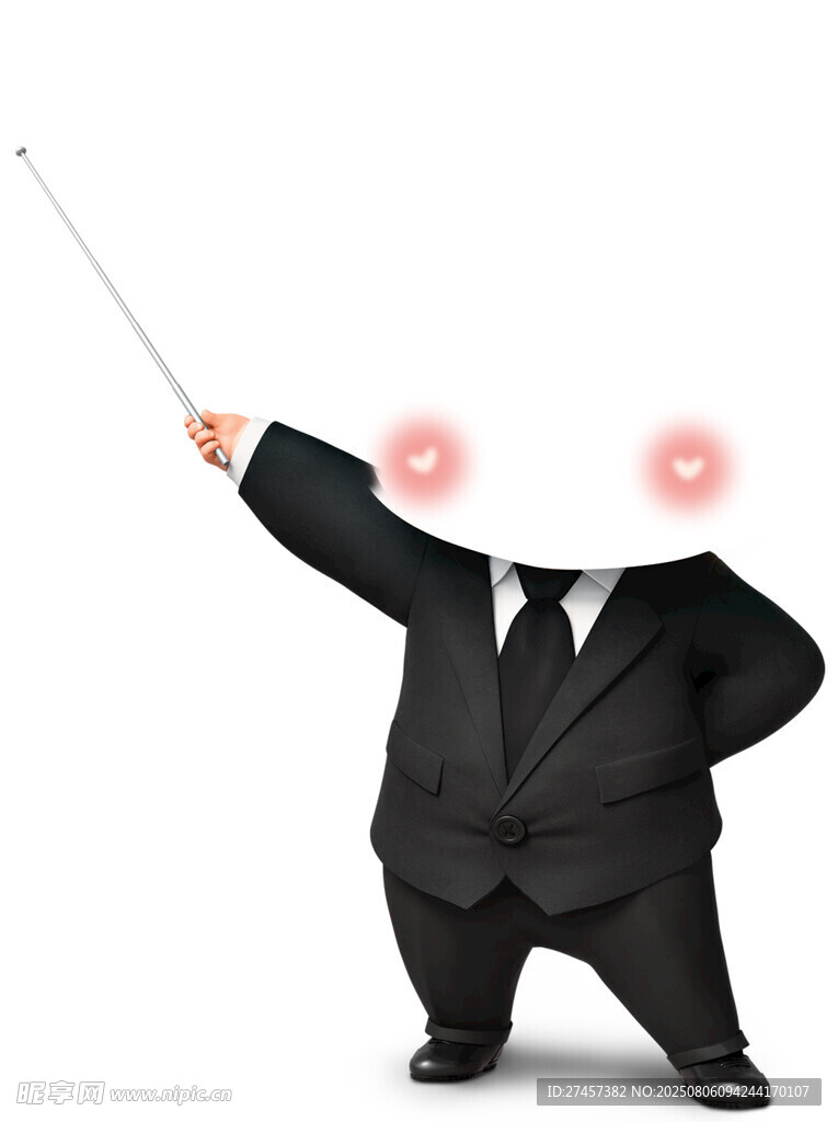 西装人偶持指挥棒显神气