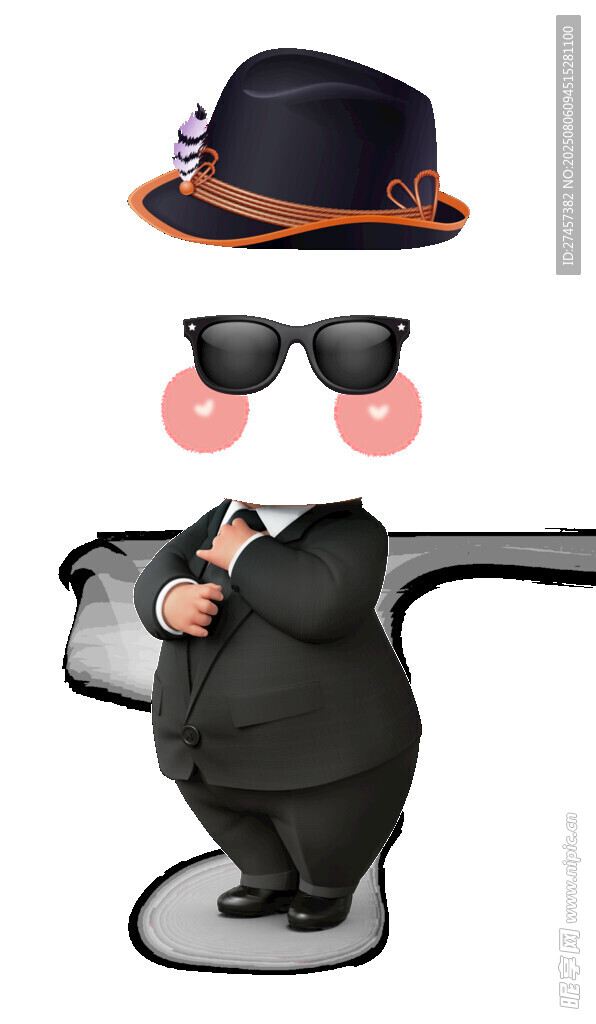 戴帽墨镜猫咪耍酷瞬间