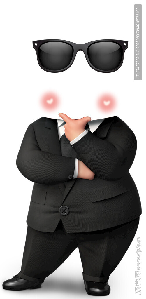 西装男士与悬浮墨镜