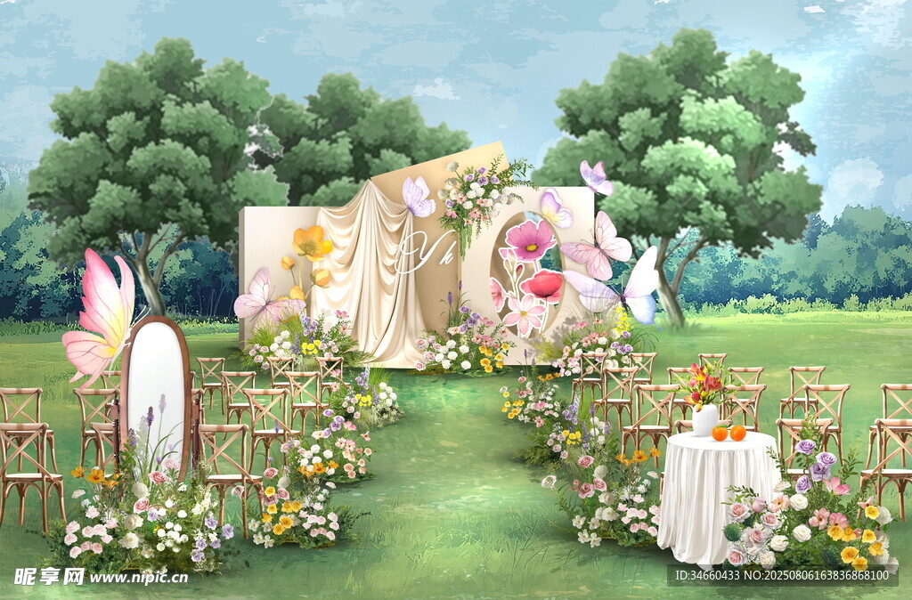 户外浪漫婚礼场景布置