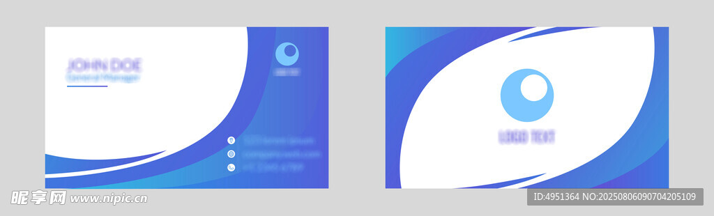 蓝白渐变简洁名片设计