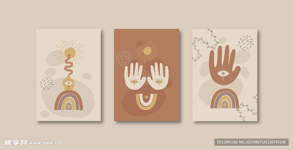 手绘神秘手印装饰画