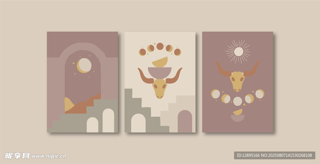 复古几何图案装饰画