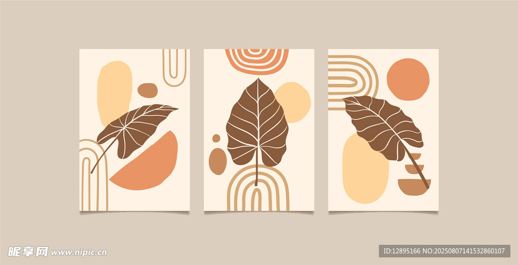 抽象树叶图案装饰画