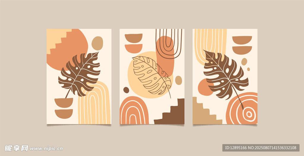 秋季植物元素装饰画素材