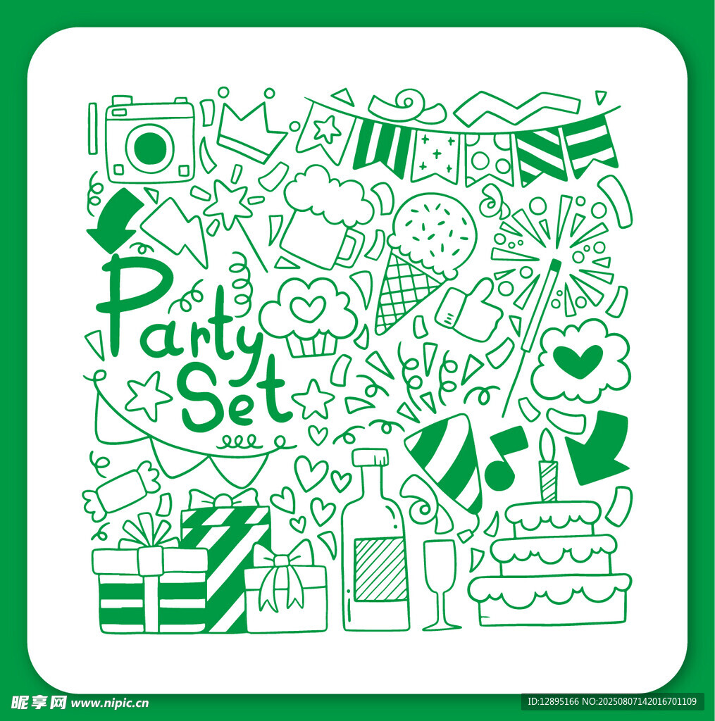 派对元素图案设计