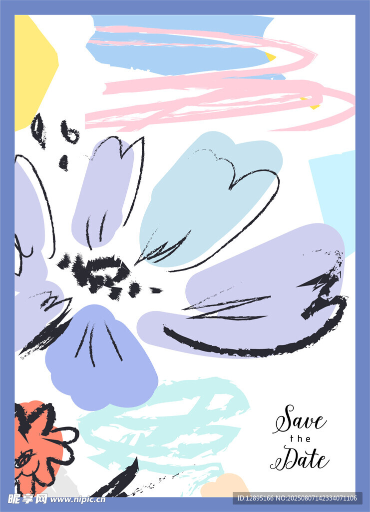 手绘清新花朵插画作品