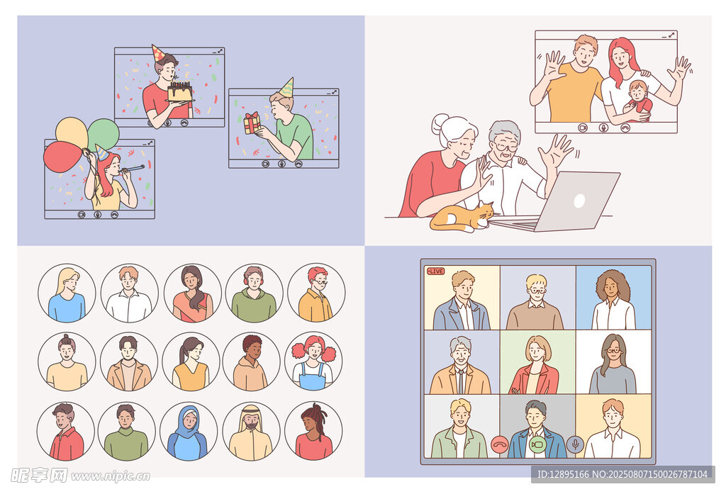 卡通人物生活场景插画集