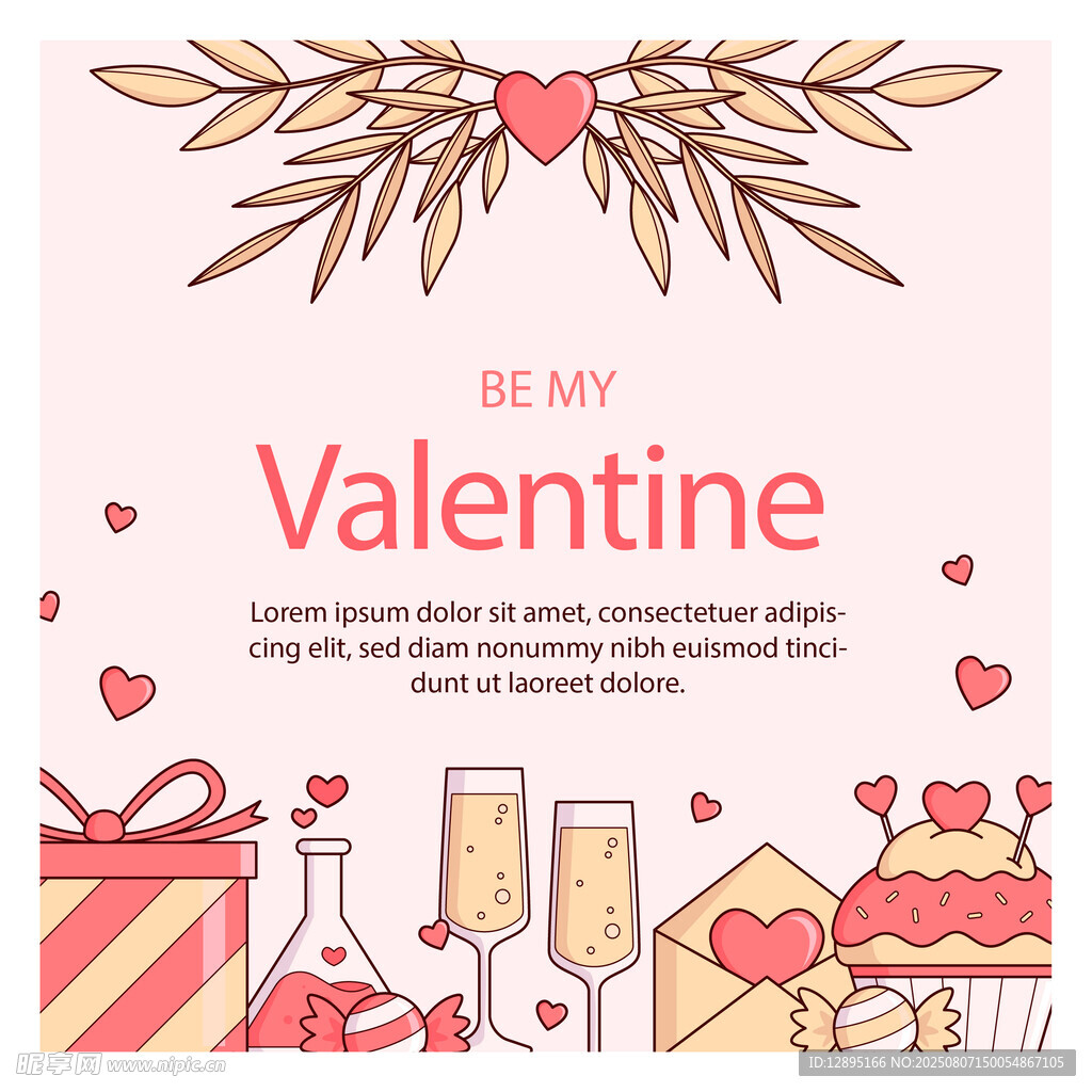 情人节浪漫元素插画