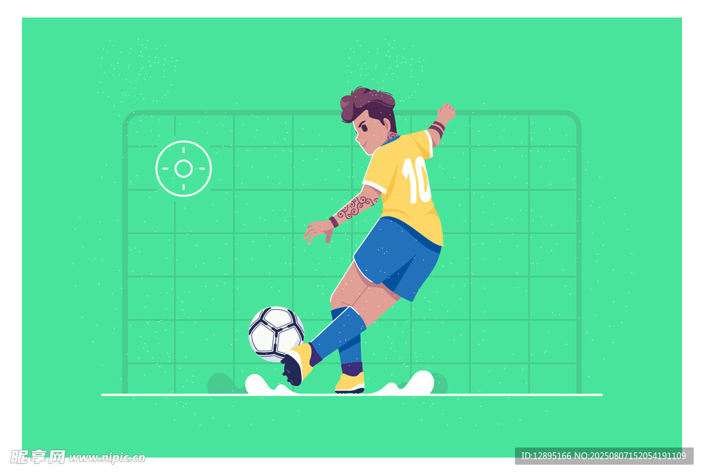 足球运动员踢球瞬间