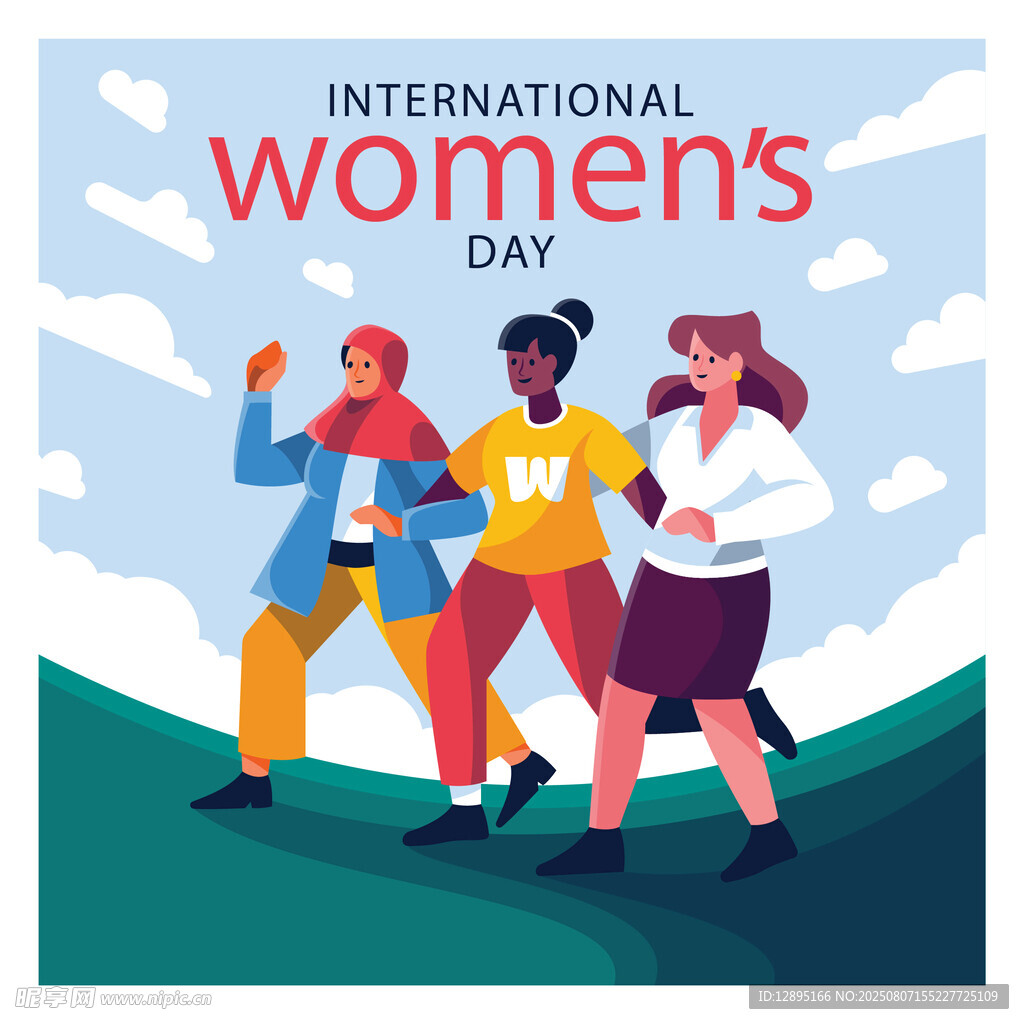 国际妇女节的欢乐女性形象