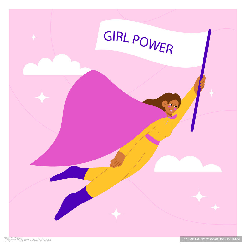 飞翔的女孩力量象征