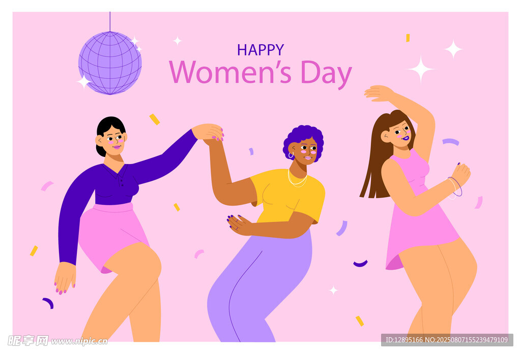 妇女节快乐舞蹈场景