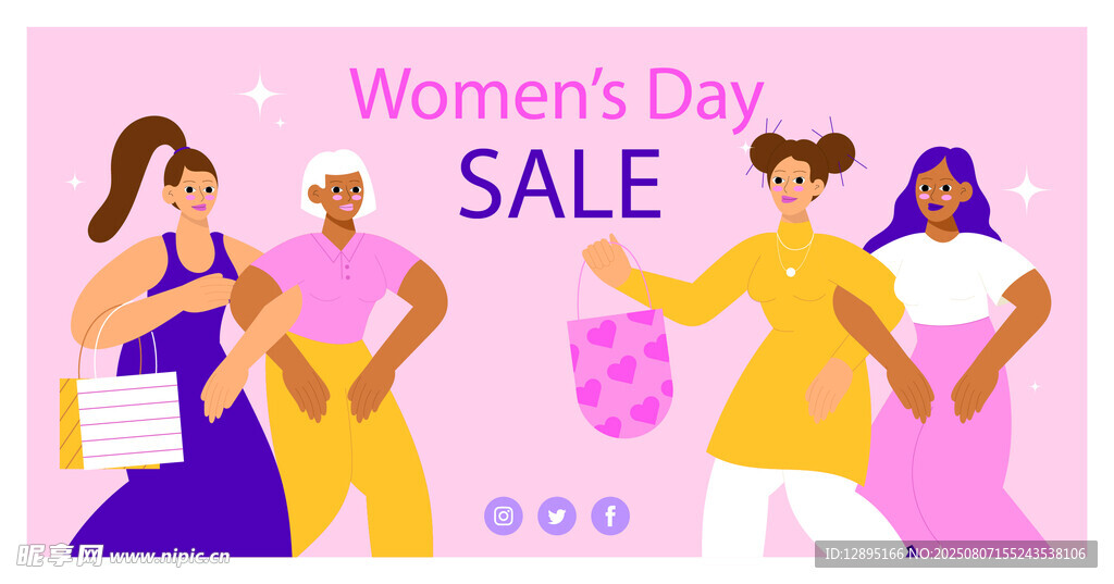 妇女节促销中的时尚女性