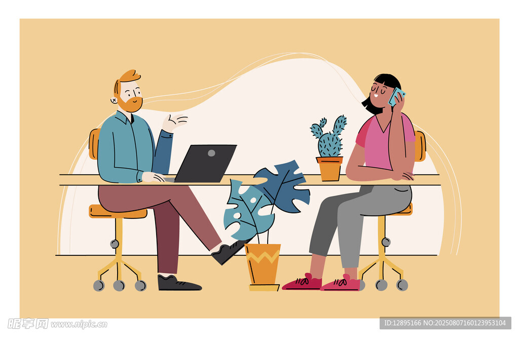 两人办公场景