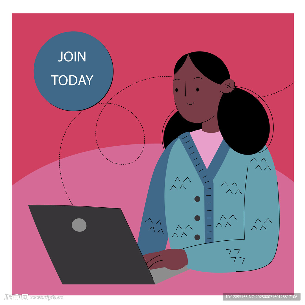 女性专注于电脑