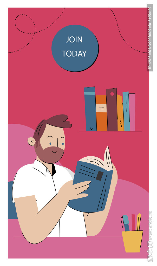 男子专注阅读于书架前