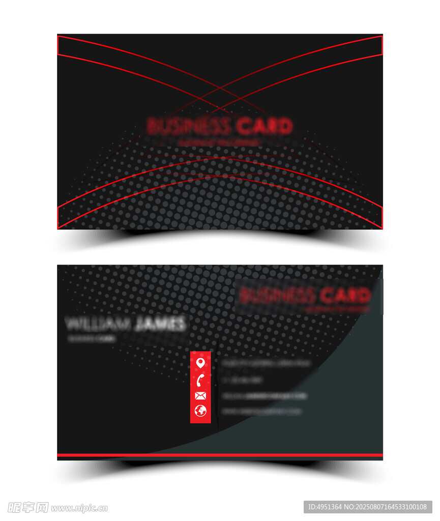 黑红酷炫风格商务名片设计