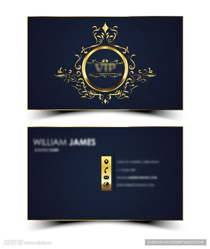 奢华黑金商务名片设计