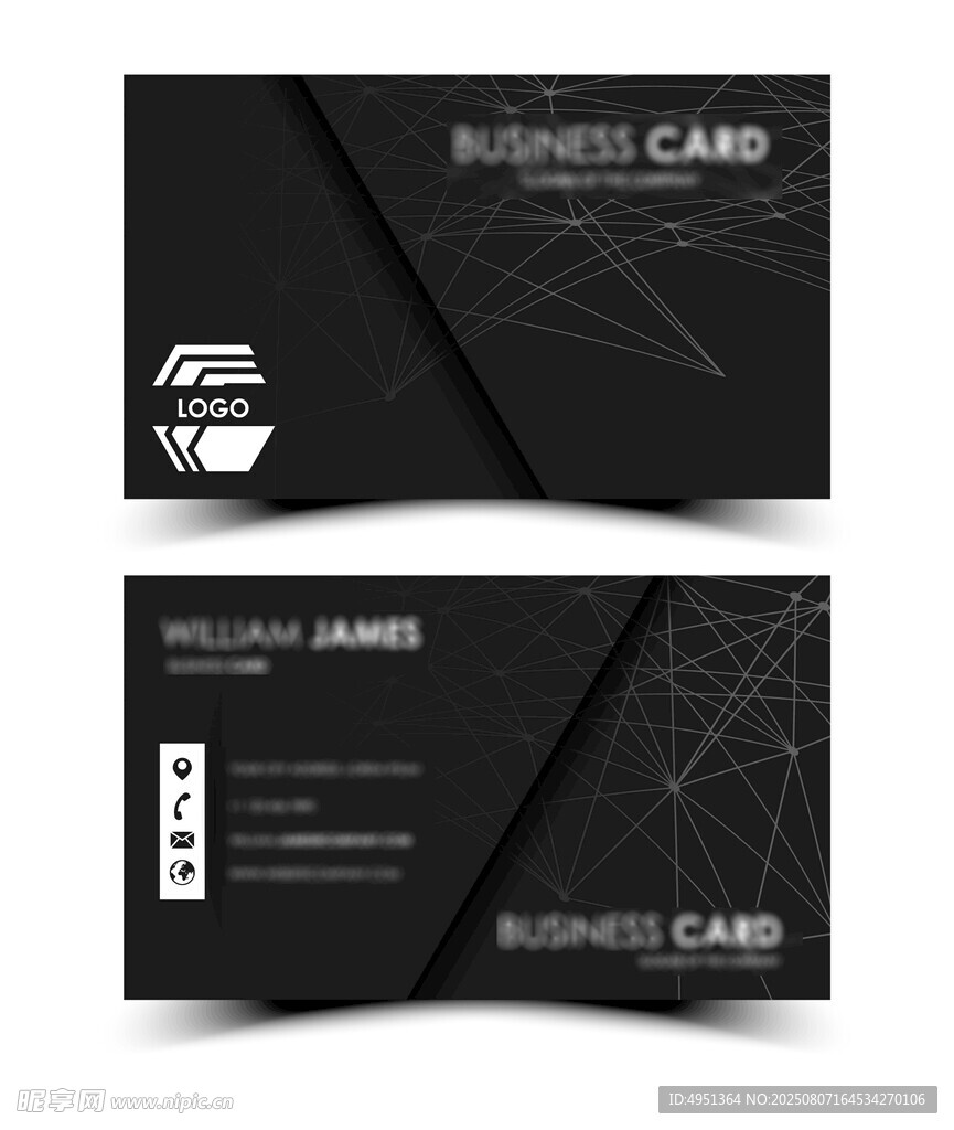 简约黑色商务名片设计